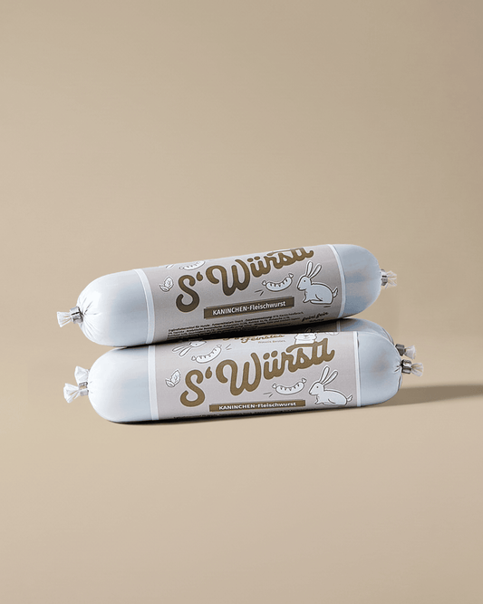 Hundesnack aus Kaninchen – weiche Fleischwurst für Training und Belohnung