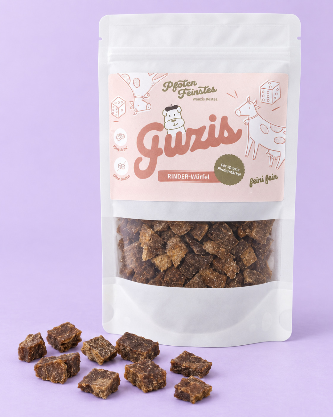 RINDER-Würfel Hundesnack – 100 % Rind & ideal für Training, monoprotein