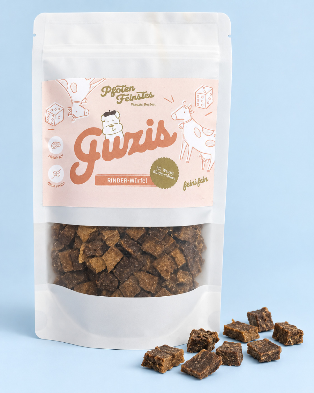 RINDER-Würfel Hundesnack – 100 % Rind & ideal für Training, monoprotein