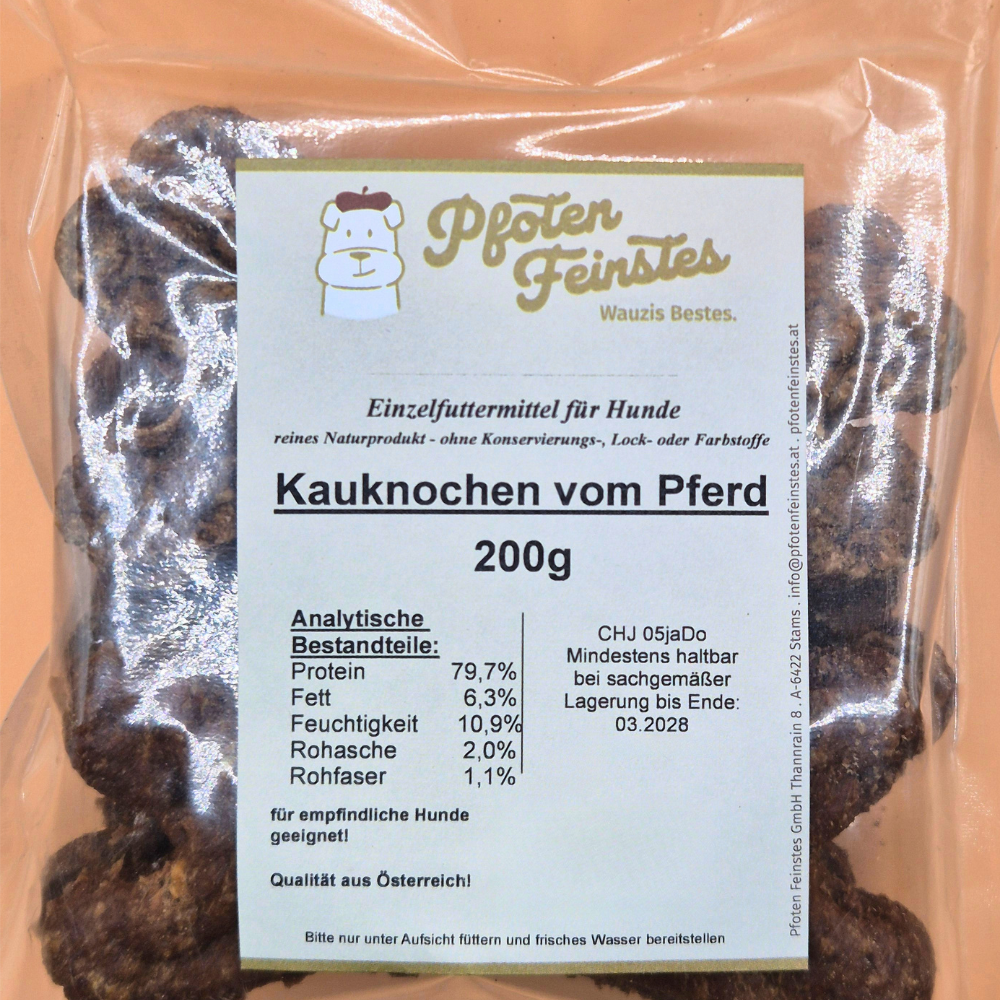 Natürlicher Hundesnack aus 100 % Pferd – proteinreich und hypoallergen für sensible Hunde
