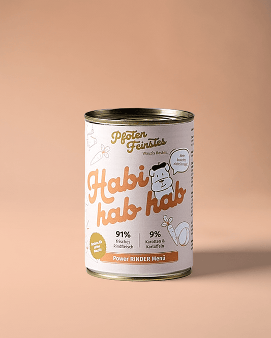 Nassfutter für Hunde mit 91 % Rind – proteinreich für aktive und kräftige Hunde