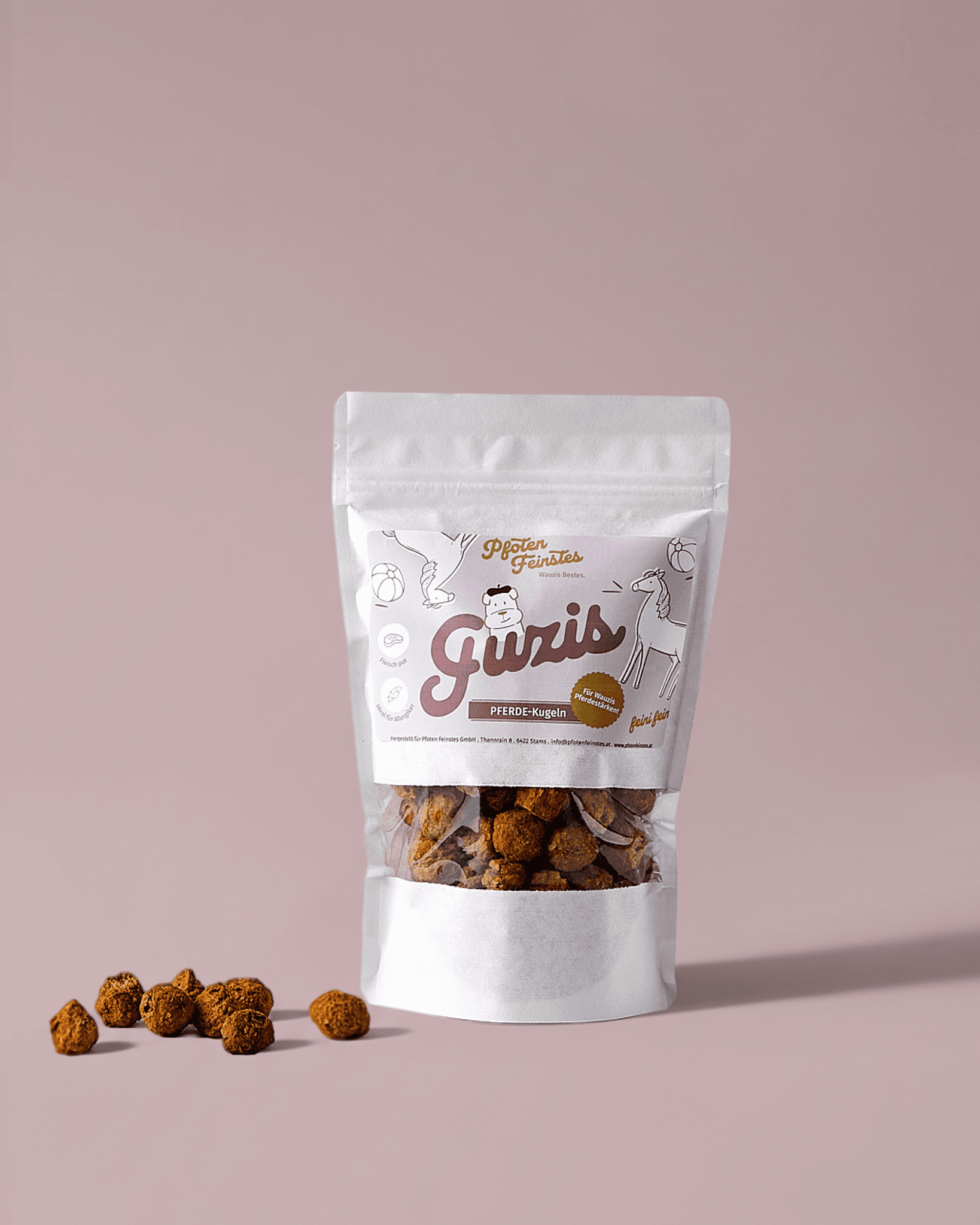 Pferde Kugeln Hundesnack – hypoallergen und ideal für sensible Hunde mit empfindlicher Verdauung 100 % Pferdefleisch