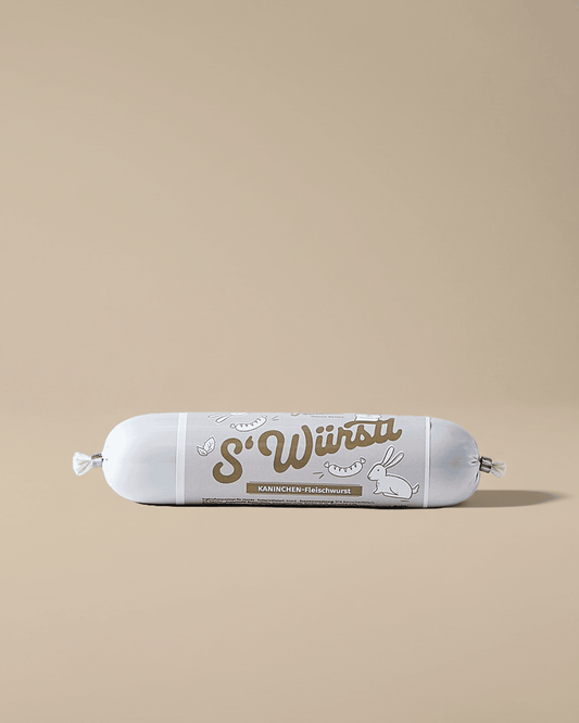 Kaninchen Fleischwurst für Hunde – gut verträglicher Trainingssnack für sensible Hunde