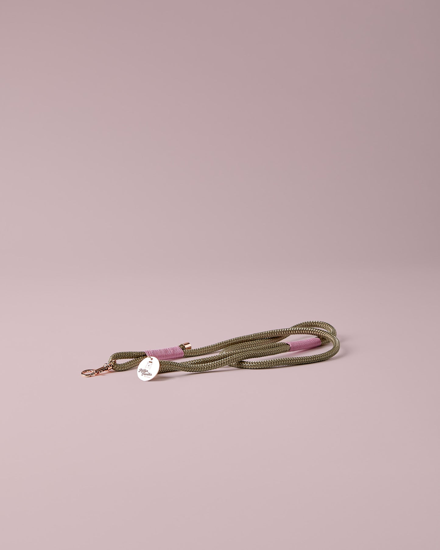 Hundeleine in Rosé mit roségoldenen Beschlägen – elegante Premium Leine - handgemacht in Österreich - für kleine Hunde