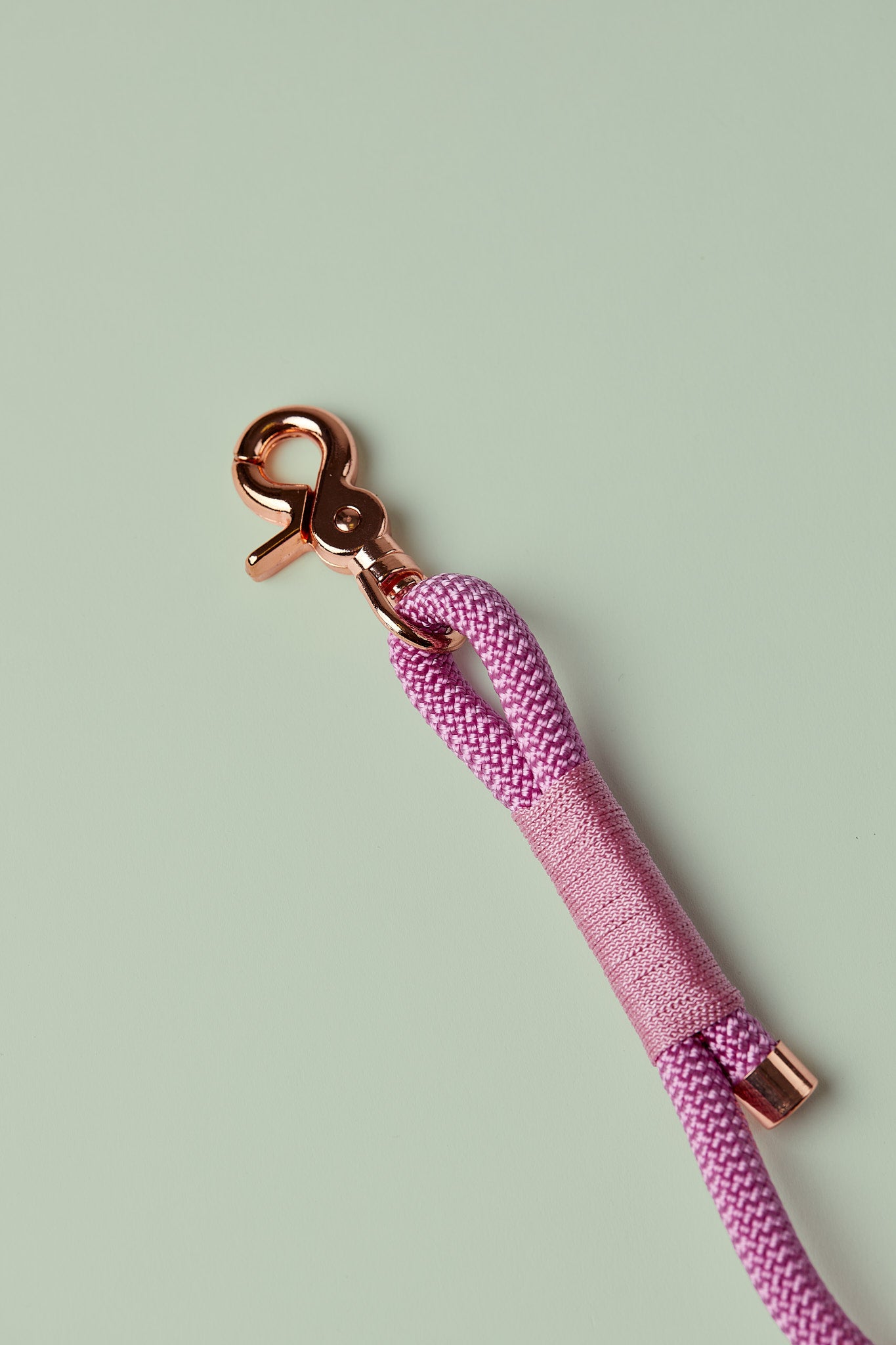 Rosa Hundeleine mit edlen roségoldenen Details – Premium-Leine handgemacht in Österreich