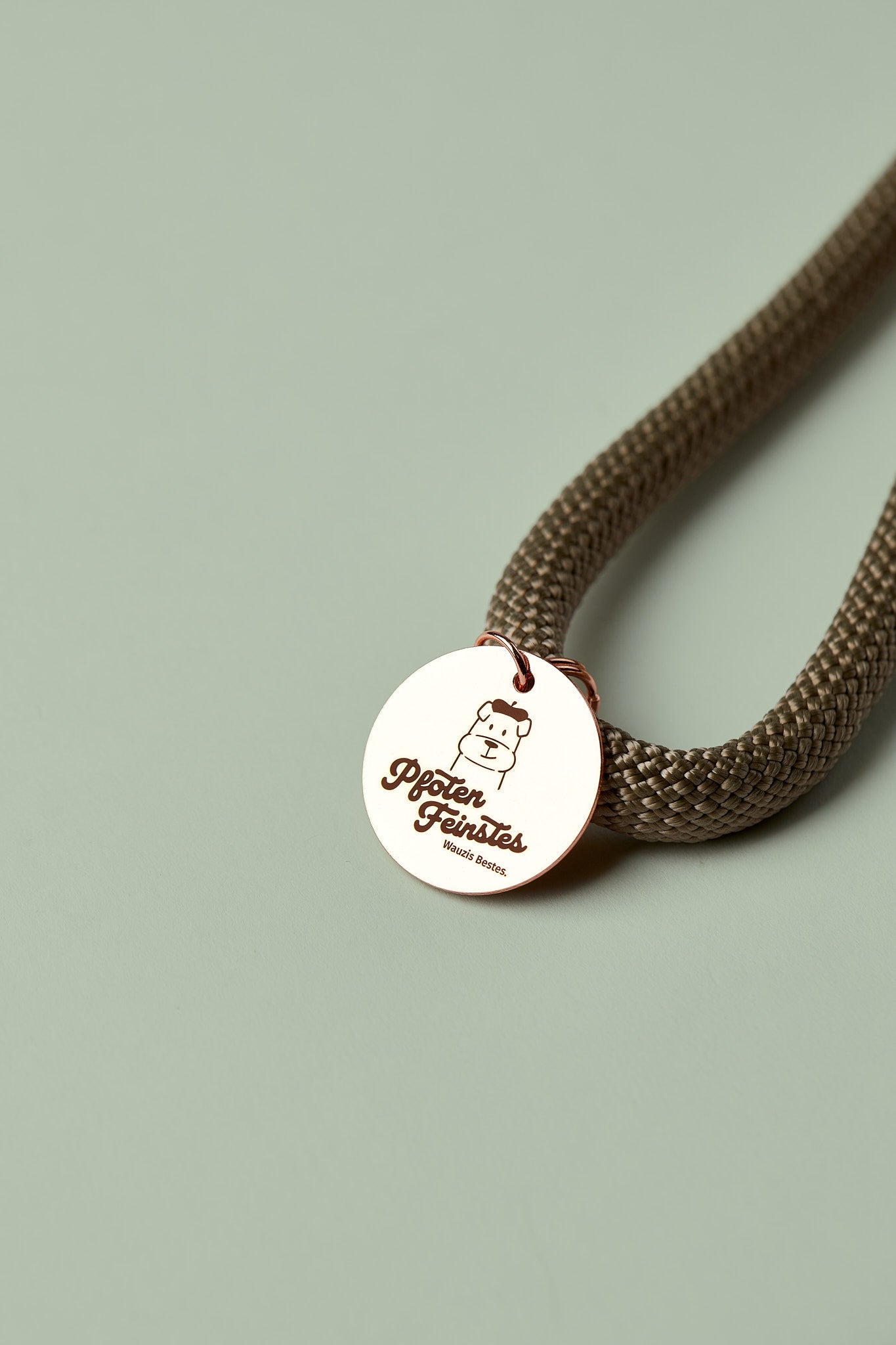  Hundeleine in Beige/Tan mit roségoldenen Beschlägen – elegante Premium-Leine für mittelgroße und große Hunde